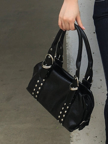 Cuba Stud Buckle Leather Shoulder Bag